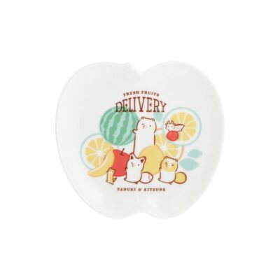 リンゴ皿 タヌキとキツネ フルーツデリバリー