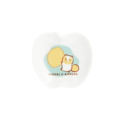 リンゴ小皿 タヌキとキツネ フルーツデリバリー タヌキ