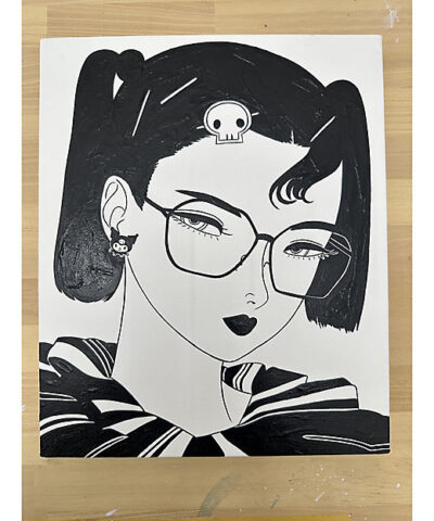 L’illustre Galerie LE MONDE/ギャラリールモンド 【即売商品】キャンバス作品「牛木匡憲×Kuromi」(モノクロ)