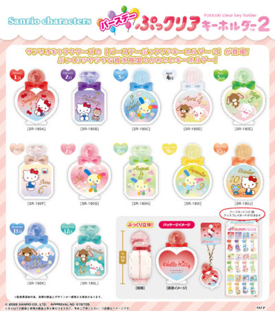 サンリオキャラクターズ_SR-180 バースデーぷっクリアキーホルダー2【BOX／60個入り】