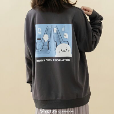 しろたん トレーナー 《エスカレーターありがとう》 S/M/L/XL サイズ