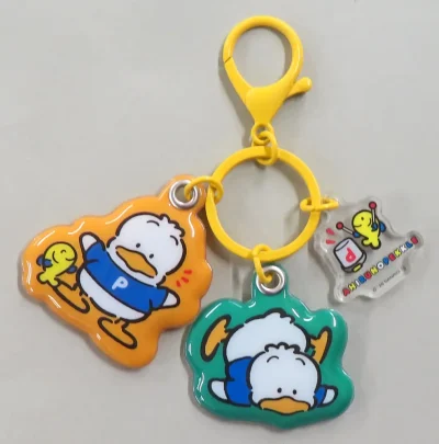 キーホルダー　あひるのペックル 3連キーホルダー 「レトロ サンリオキャラクターズ 第5弾」
