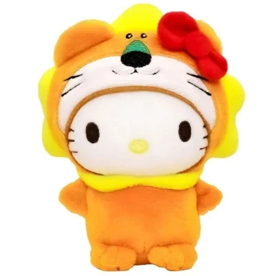 ぬいぐるみマスコット・ぬいぐるみバッジ　らいおんくん×ハローキティ 着ぐるみマスコット 「たべっ子どうぶつ THE MOVIE×サンリオキャラクターズ」