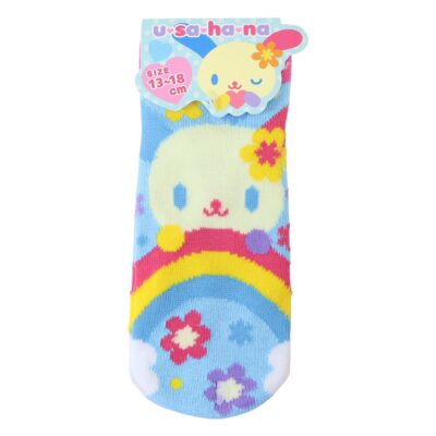 ウサハナ 子供用靴下 キッズソックス 13-18cm レインボー