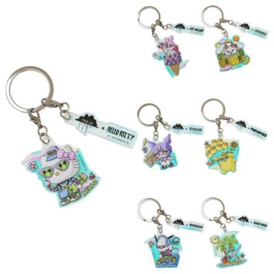 モルガxサンリオキャラクターズ キーリング 2連アクリルキーホルダー ハローキティ /