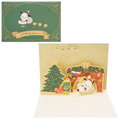 CHRISTMAS グリーティングカード クリスマス ポチャッコ 暖炉からころん