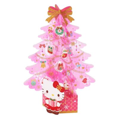 CHRISTMAS グリーティングカード クリスマス ハローキティ ピンクツリー