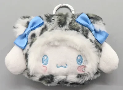 バッグ　シナモロール ミニフェイスポーチ ヒョウ柄 ホワイト 「サンリオキャラクターズ」