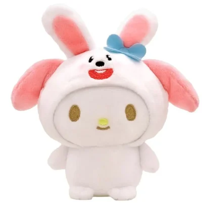 ぬいぐるみマスコット・ぬいぐるみバッジ　うさぎちゃん×マイメロディ 着ぐるみマスコット 「たべっ子どうぶつ THE MOVIE×サンリオキャラクターズ」