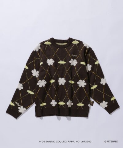 サンリオキャラクターズ ❘ wiggle wiggle ❘ CIAOPANIC TYPY 総柄ジャガードポイント刺繍ニット