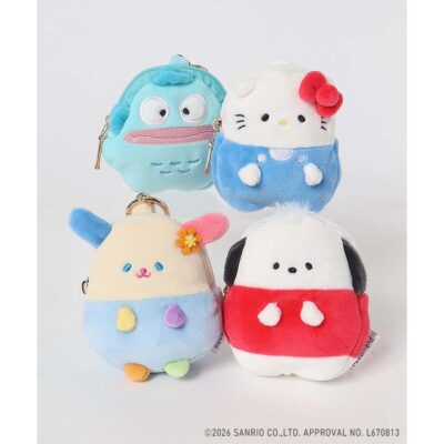 ブルーブルーエ サンリオ キャラクターズ ポーチ チャーム ハローキティ ポチャッコ ハンギョドン ウサハナ ぷっくり ふわもち 小物入れ ギフト プレゼント