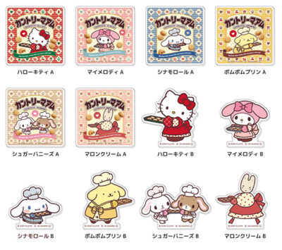アクリルステッカー カントリーマアム×サンリオキャラクターズ 12個入りBOX[バンダイ]《１２月予約》