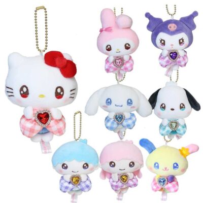 サンリオ ぬいぐるみ キラキラリボン マスコット キーホルダー