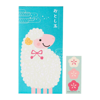 ぽち袋 大判サイズ ひつじ ブルー