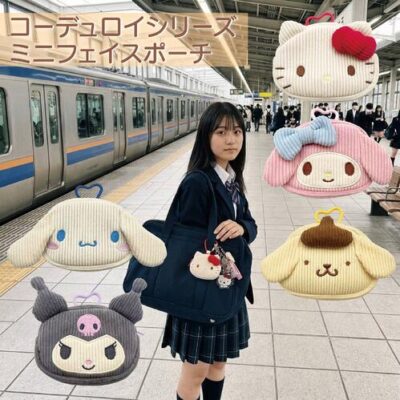 サンリオ　ミニフェイスポーチ　コーデュロイ