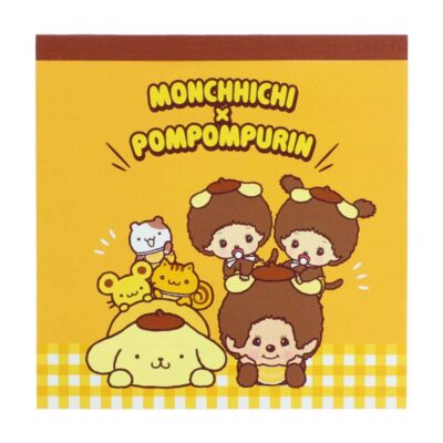 ポムポムプリン x モンチッチ メモ帳 スクエアメモ