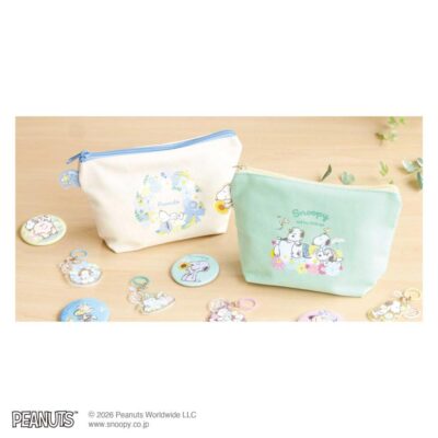 3月下旬入荷 予約 スヌーピー ポーチ with flowers ぴょこっとポーチ ティーズファクトリー メーカー公式